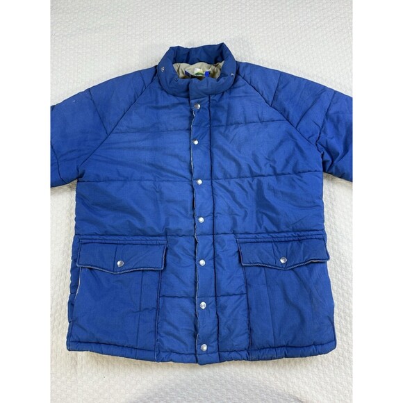 CARTERS Puffer Jacket H.W. CARTER & Son Lebanon N.H. Coat Vintage XL Blue 70s - Picture 3 of 16
